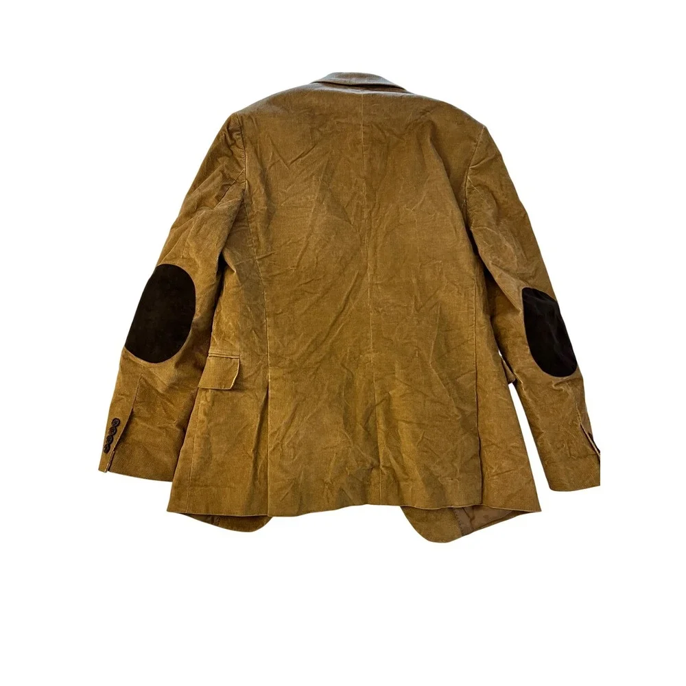 Stafford Tailored Culture Mens 42L Slim Fit Corduroy Blazer Tan Brown Sport Coat